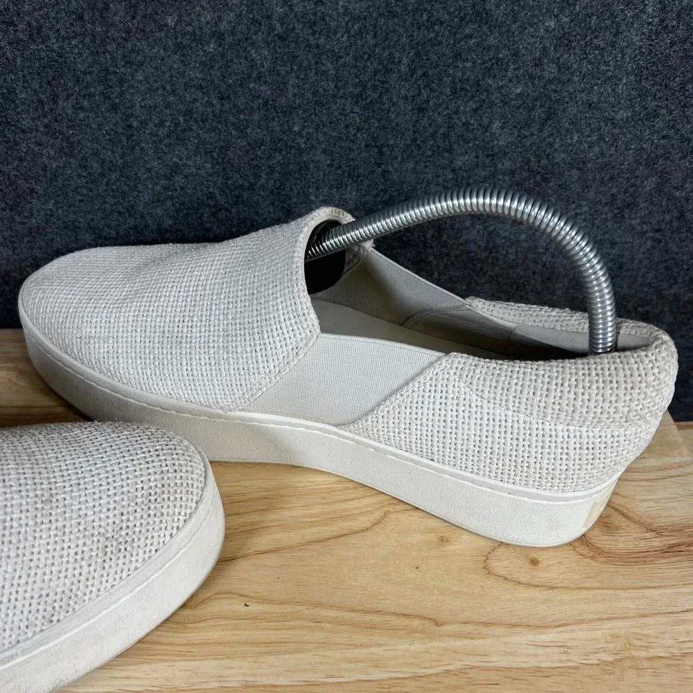 Vince Warren Woven Platform Slip On Sneakers Mens 9.5 Cream Off White Flatform